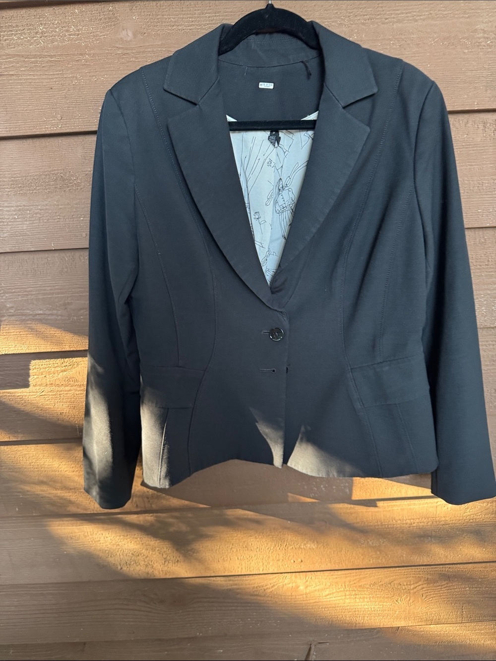 White House Black Market Black Single-Button Tailored Blazer size 14
